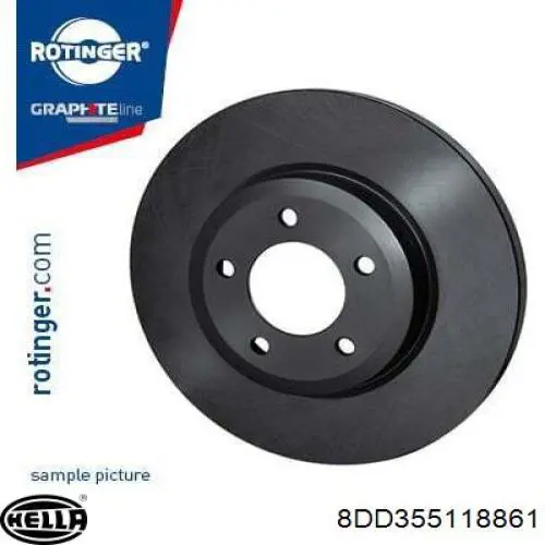 Comprar 8DD355118861 HELLA Disco de freno trasero
