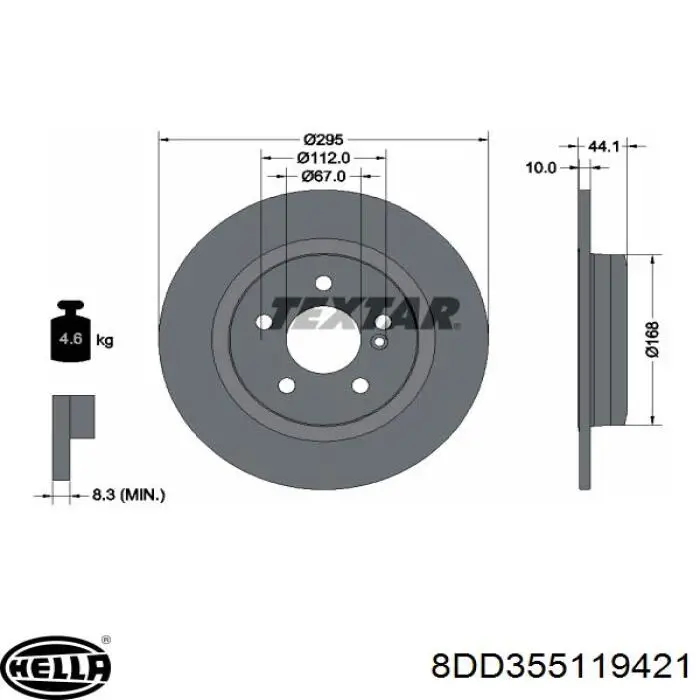 A246423011207 Mercedes Freno de disco trasero