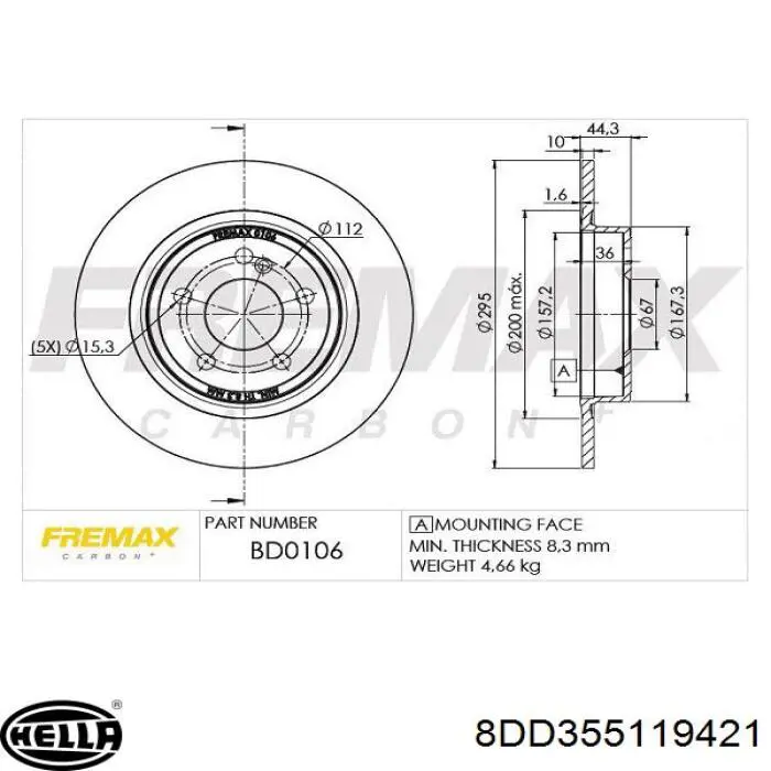 Disco de freno trasero Mercedes A246423011207 precio, desde 31,25 EUR