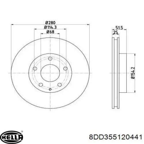 8DD355120441 HELLA freno de disco delantero