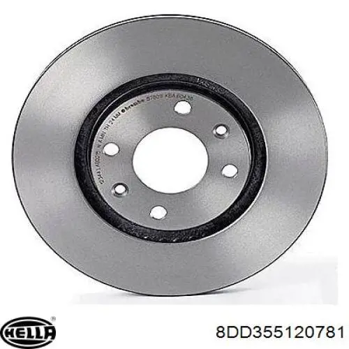 Disco de freno trasero 8DD355120781 HELLA