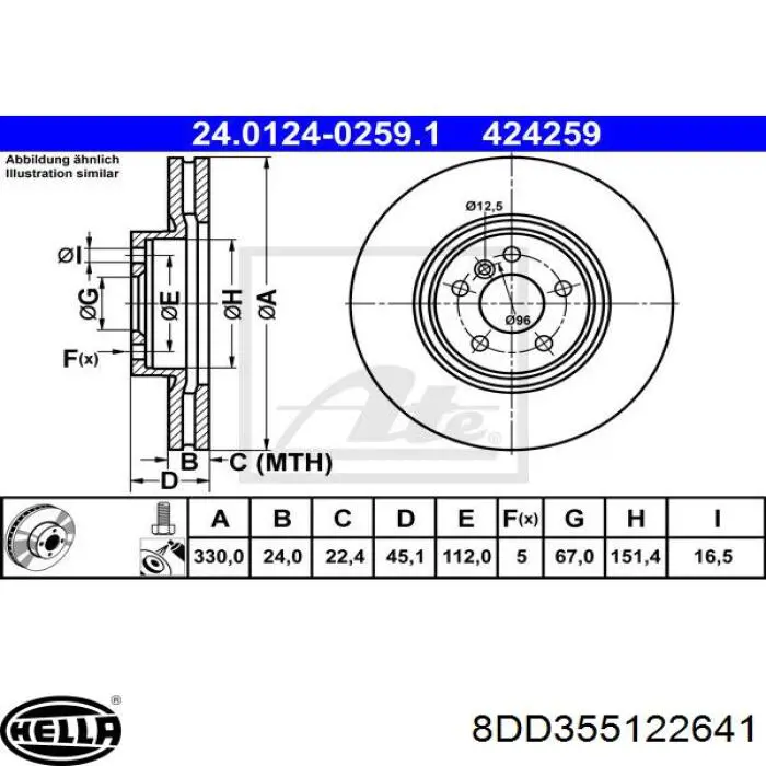 Freno de disco delantero para BMW X1 (F48)