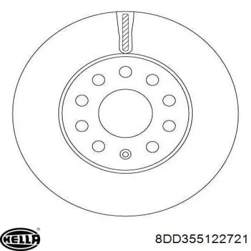 8DD355122721 HELLA freno de disco delantero