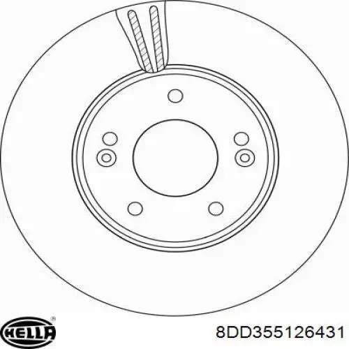 8DD355126431 HELLA freno de disco delantero