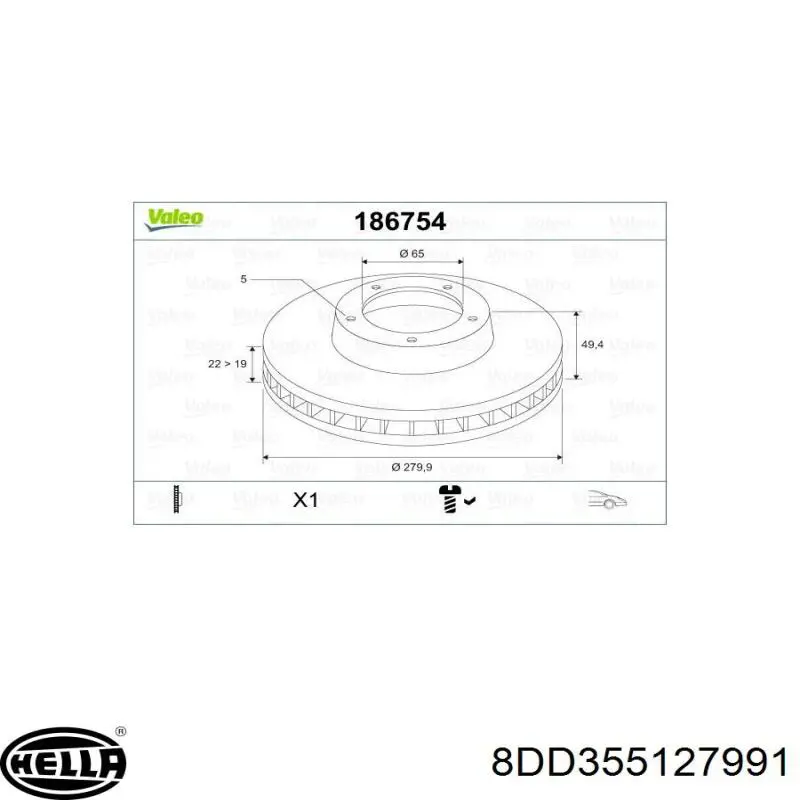 Freno de disco delantero Volkswagen Caddy 2 9K9