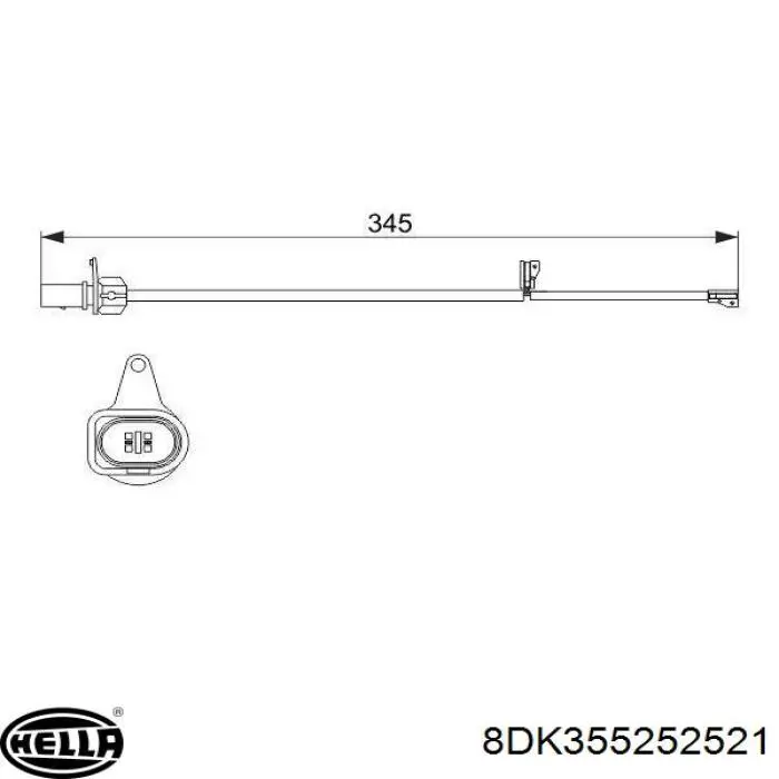 Sensor de desgaste de pastillas de freno delantero izquierdo 98050300 VAG
