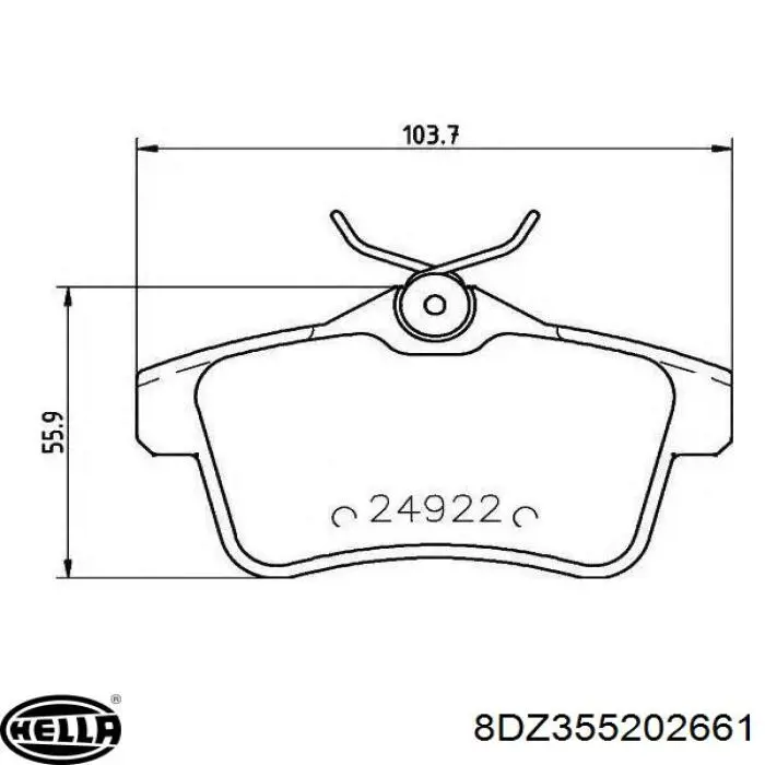 Juego de resortes de sujeción de pastillas de freno delanteras 7551218 Fiat/Alfa/Lancia