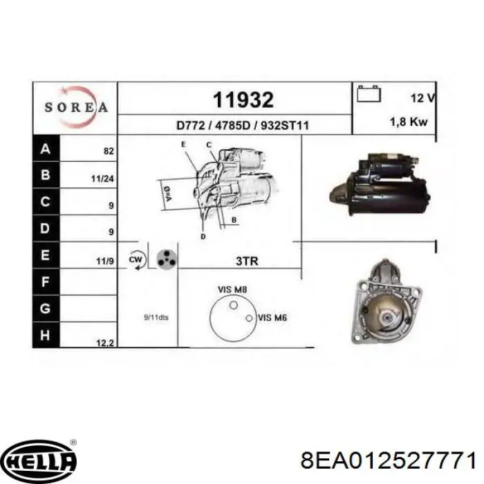 Motor de arranque 1986S00699 Bosch