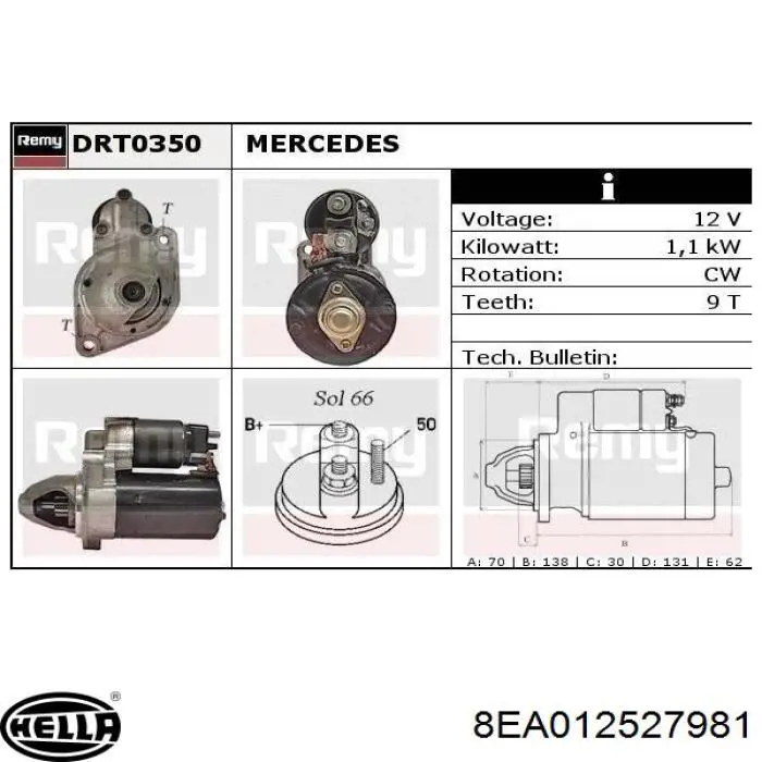 Comprar 1107406 Mercedes Motores de arranque