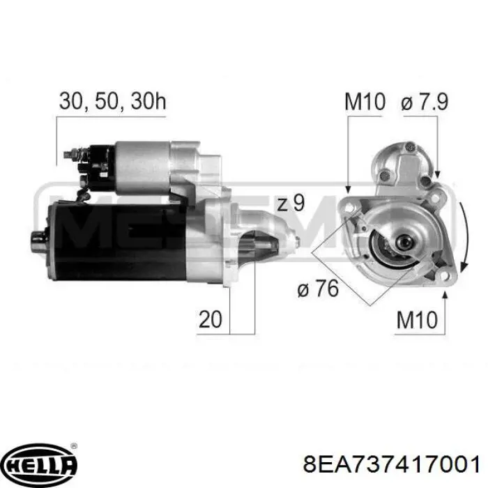 8EA737417001 HELLA motor de arranque