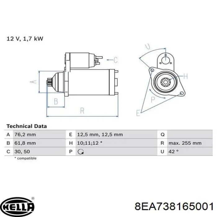 Motor de arranque D7GS10 VAG