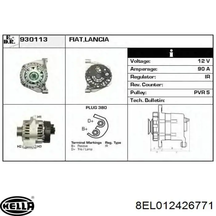Alternador del motor HELLA 8EL012426771 precio, desde 49,37 EUR