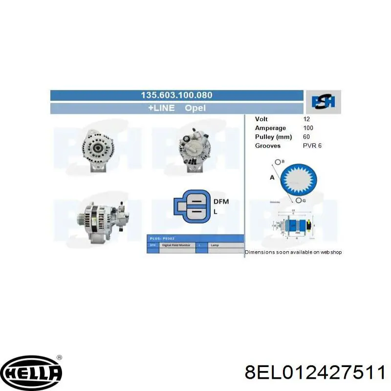 93189495 Opel Alternador de coche