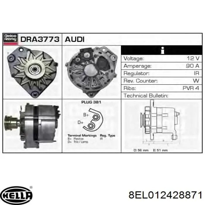 Alternador 0986032738 Bosch