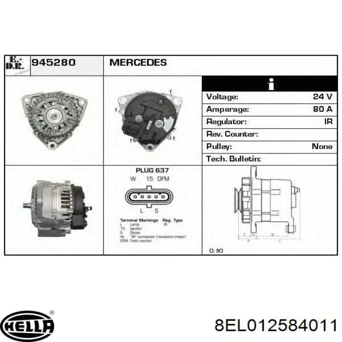 48945 Febi Alternador de coche
