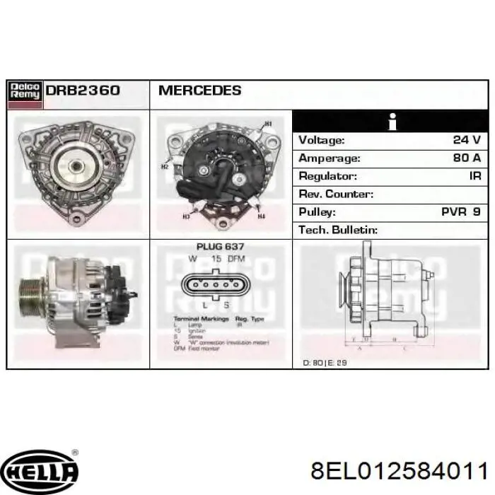 Alternador del motor Febi 48945 precio, desde 235,22 EUR