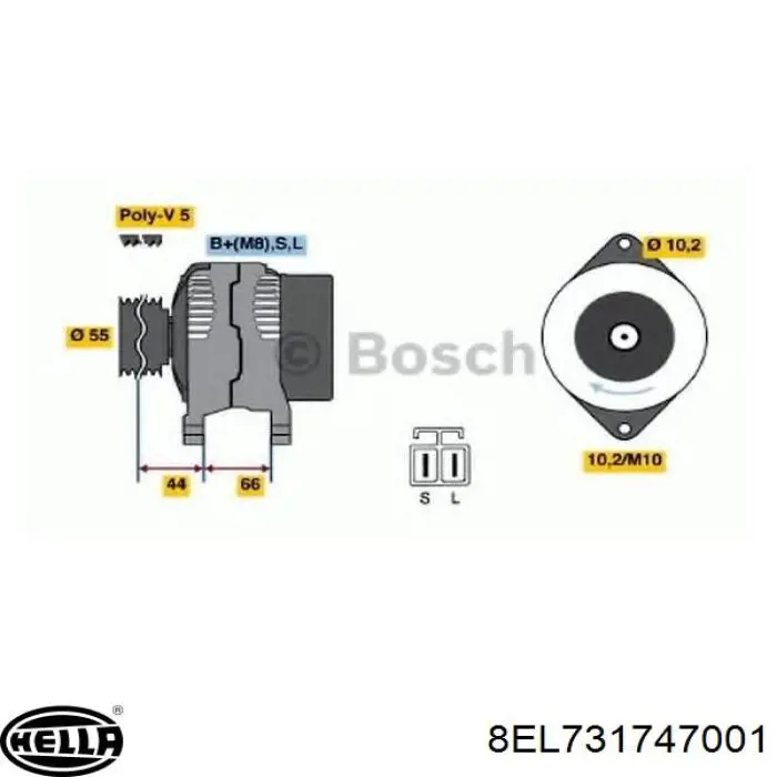 Alternador A3T08491 Mazda