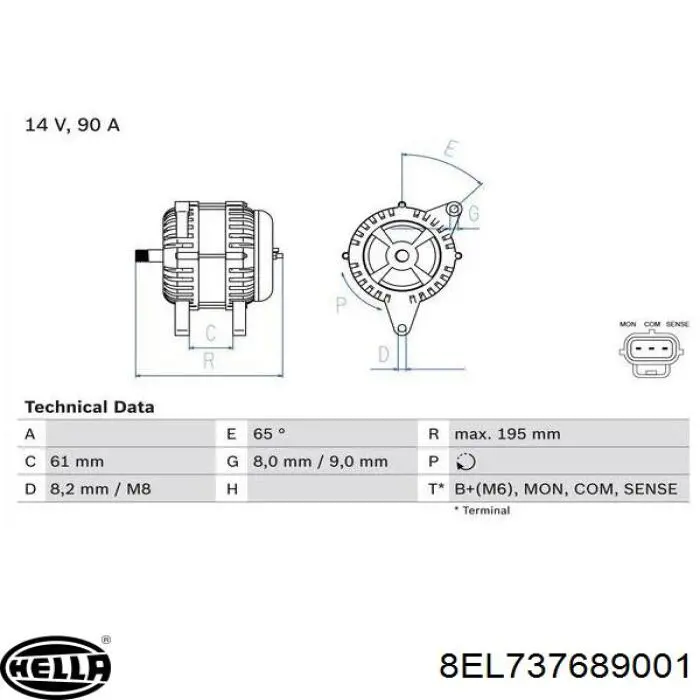 Alternador 1022118070 Ford