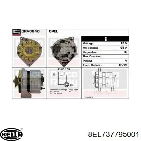 Generador HELLA 8EL737795001