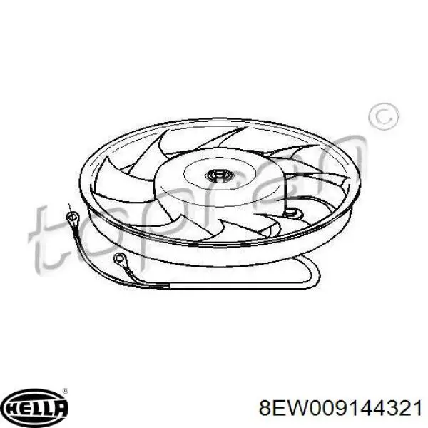Ventilador de refrigeración completo derecho (motor y hélice) 330006 ACR