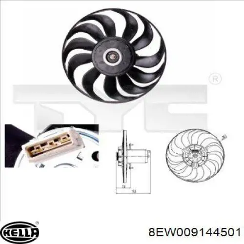 Motor del ventilador de enfriado para Volkswagen Vento (1HX0)