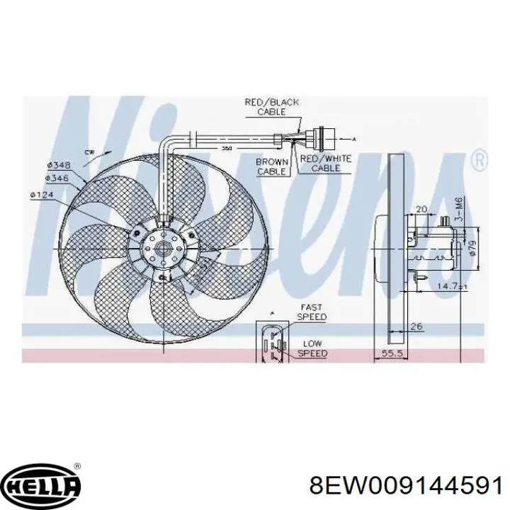 Ventilador de radiador HELLA 8EW009144591 precio, desde 56,13 EUR