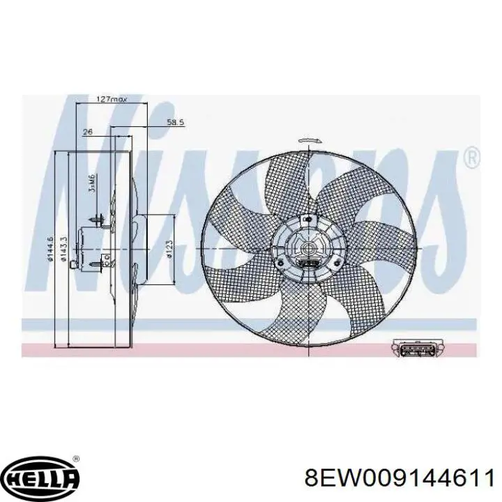 Ventilador del motor 6N0121209M VAG