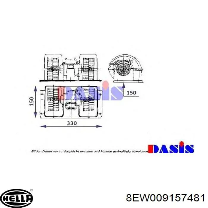 8EW009157481 HELLA motor eléctrico, ventilador habitáculo