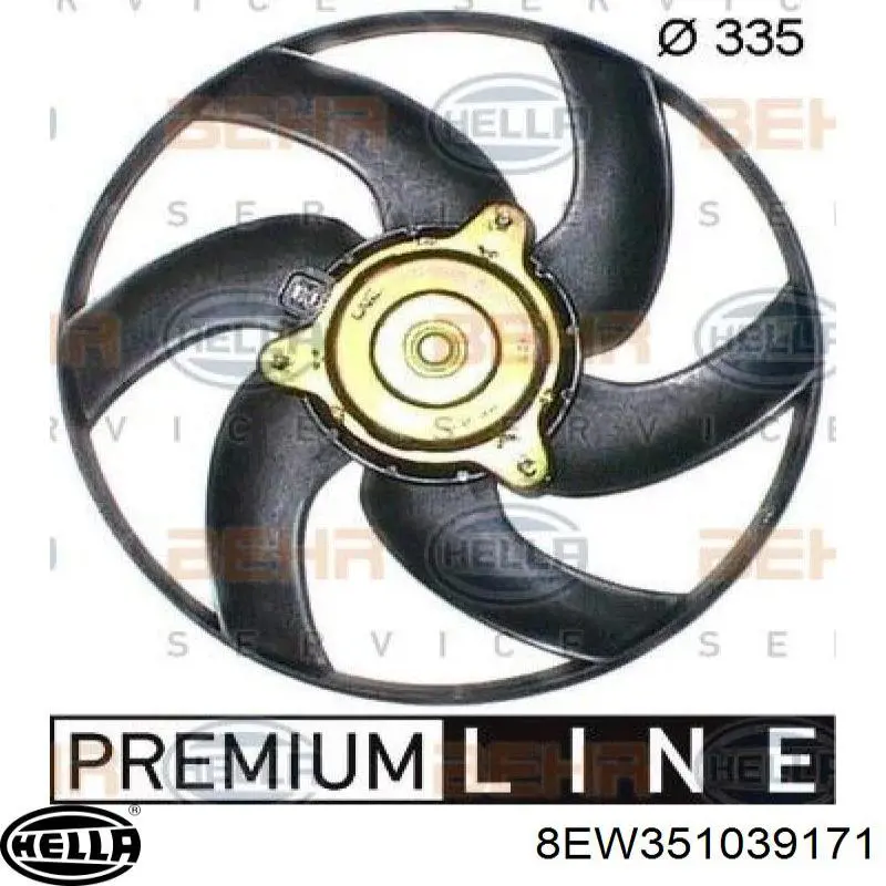 8EW351039171 HELLA ventilador (rodete +motor refrigeración del motor con electromotor, izquierdo)