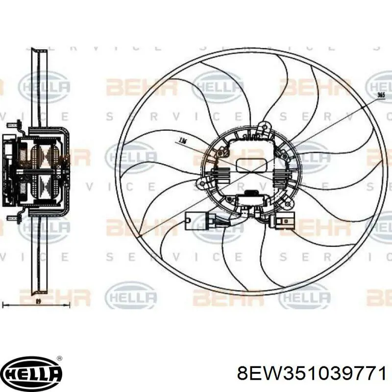 Ventilador de radiador HELLA 8EW351039771 precio, desde 52,11 EUR