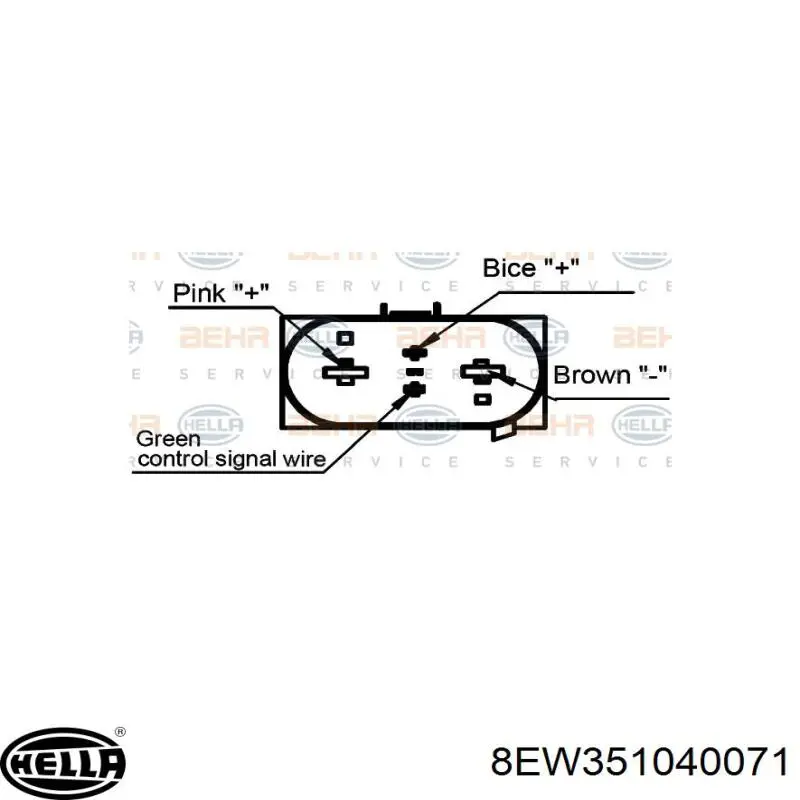 8EW351040071 HELLA ventilador (rodete +motor refrigeración del motor con electromotor, izquierdo)
