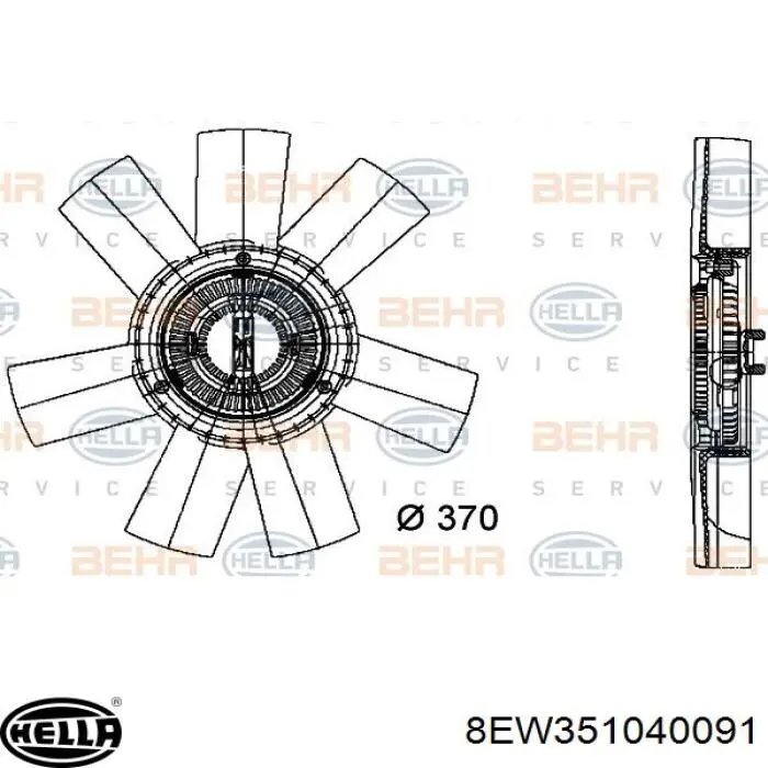 Ventilador de radiador 8EW351040091 HELLA