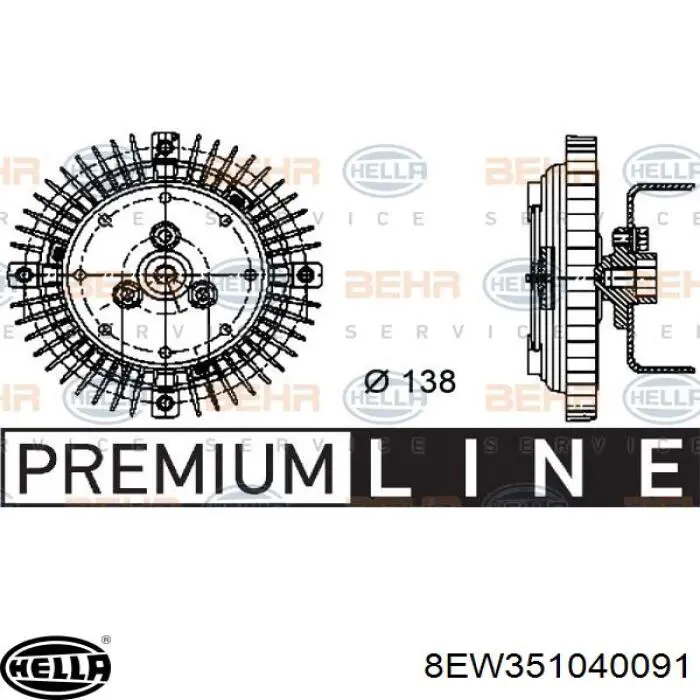 8EW351040091 HELLA Ventilador de refrigeración del motor
