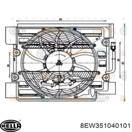 Difusor del radiador del aire acondicionado con ventilador y motor 201623W1 Polcar