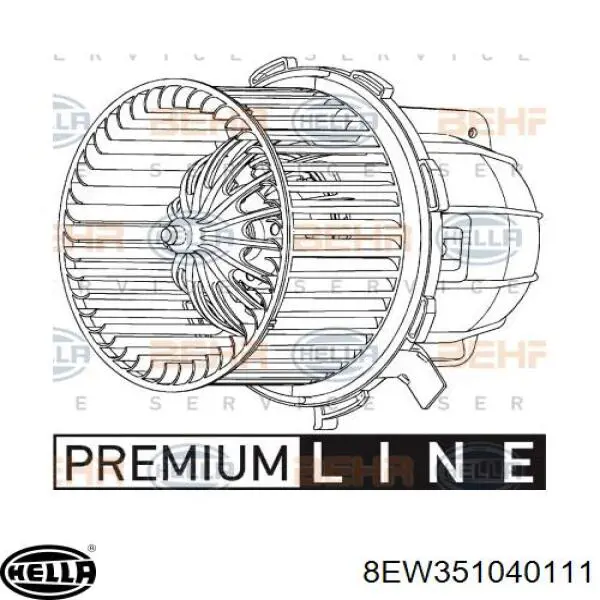 Difusor del radiador del aire acondicionado con ventilador y motor 8EW351040111 HELLA