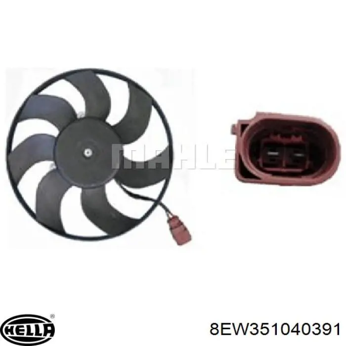 Ventilador de refrigeración completo derecho (motor y hélice) 8EW351040391 HELLA