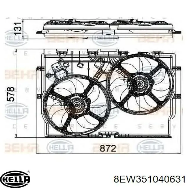 Ventilador (rodete +motor) refrigeración del motor con electromotor completo para Fiat Ducato (250)