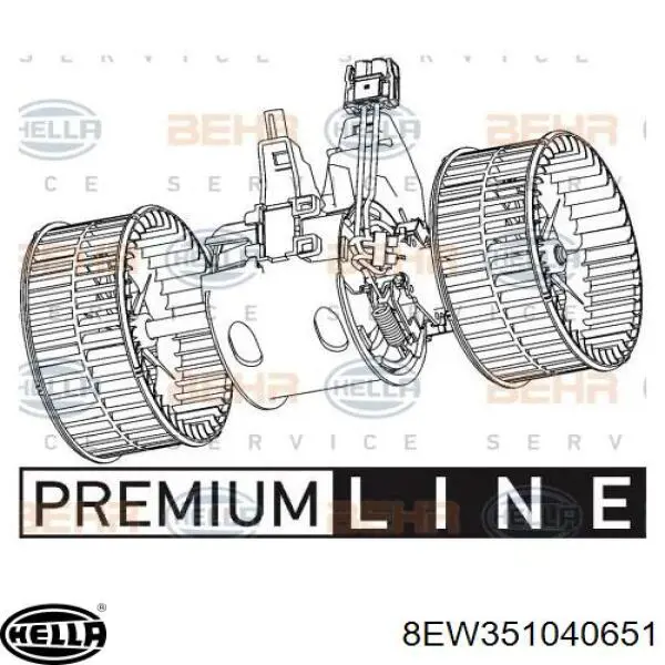 Ventilador interior HELLA 8EW351040651