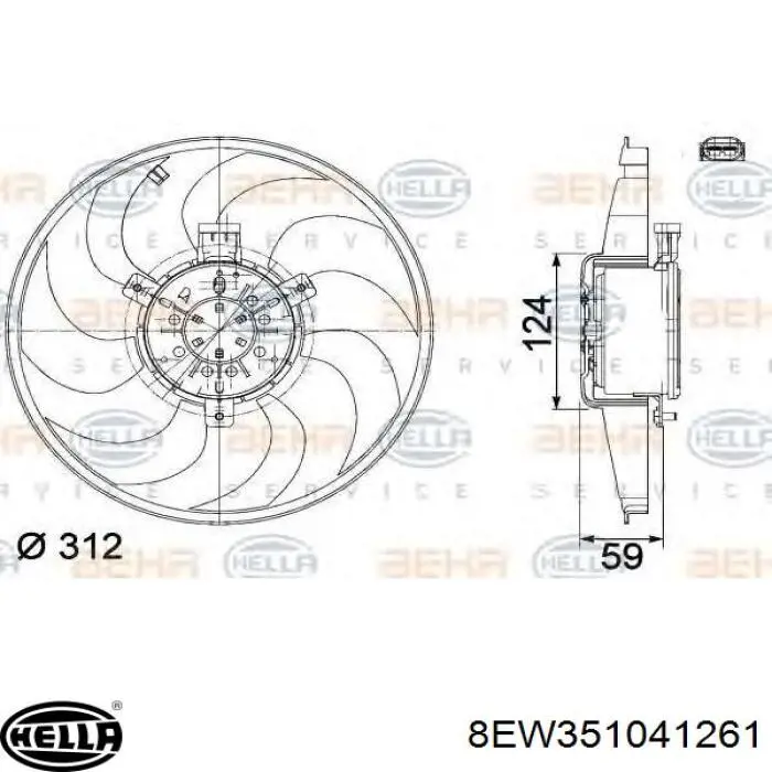 Ventilador (rodete +motor) refrigeración del motor con electromotor completo para Mercedes Viano (W639)