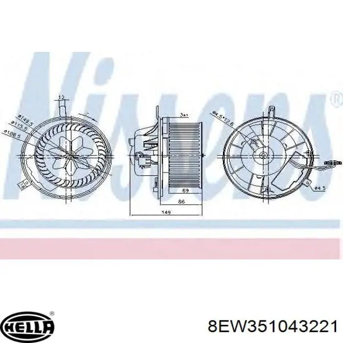 Ventilador interior VAG N995749D