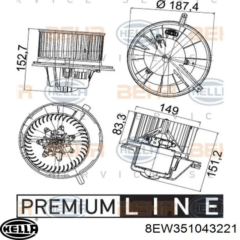 Ventilador habitáculo N995749D VAG