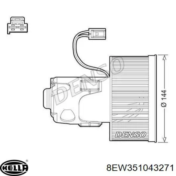 8EW351043271 HELLA motor eléctrico, ventilador habitáculo