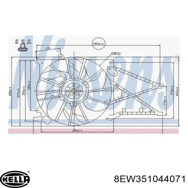 Ventilador del motor 850072 Nissens