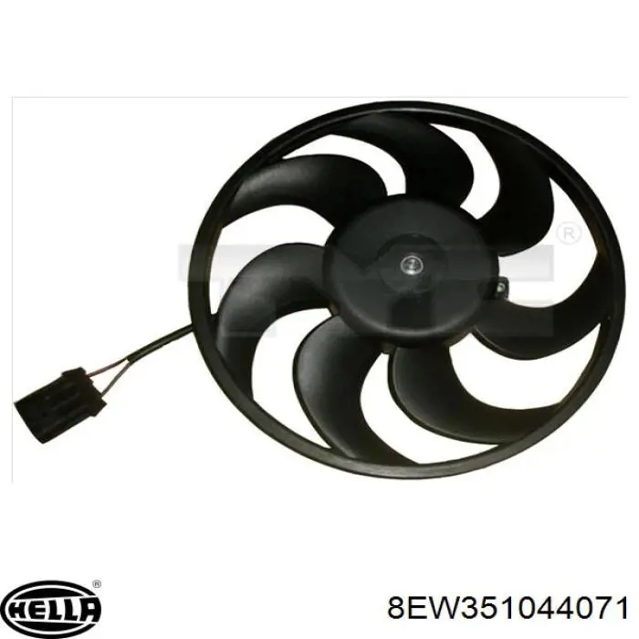 Ventilador (rodete +motor) refrigeración del motor con electromotor completo HELLA 8EW351044071