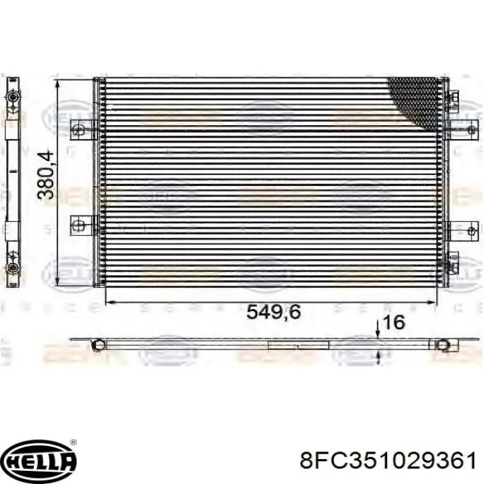 8FC 351 029-361 HELLA condensador aire acondicionado