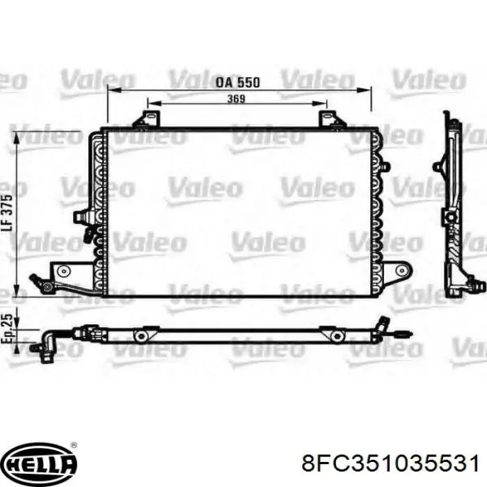 4A0260403AB VAG Radiador de aire acondicionado