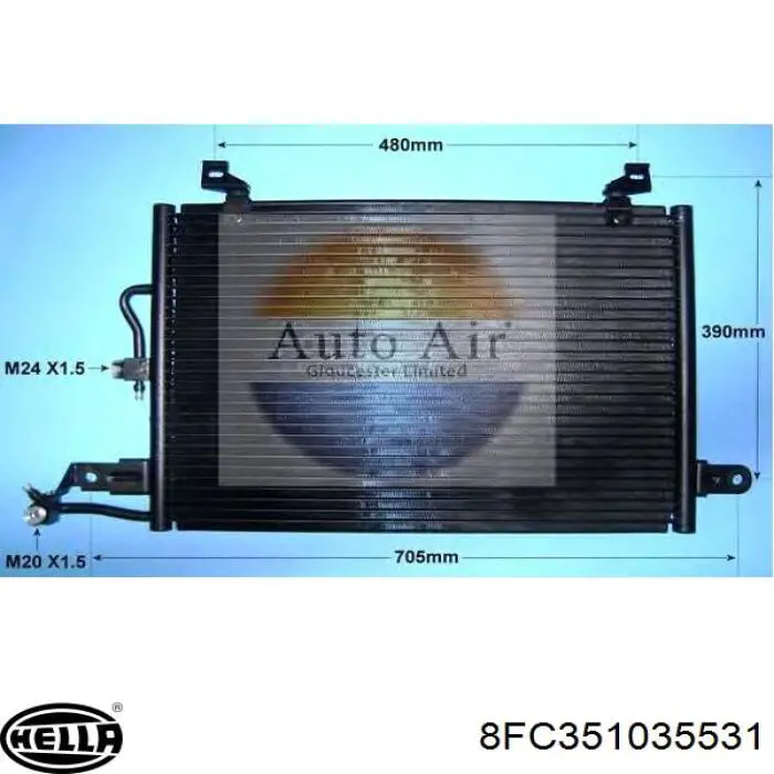 0030160004 Depo/Loro/Abakus Radiador de aire acondicionado
