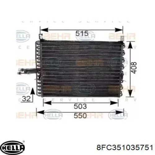 Comprar 8FC351035751 HELLA Condensador de aire acondicionado