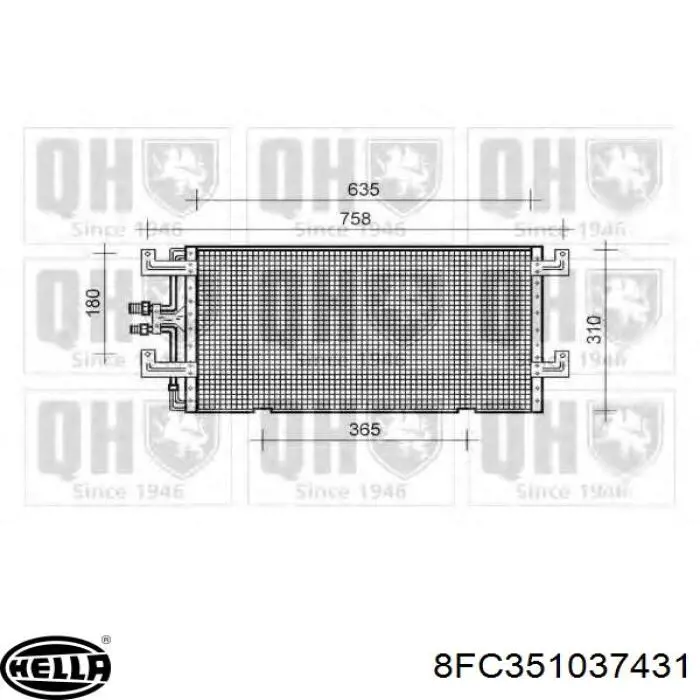 74K194 FPS Radiador de aire acondicionado