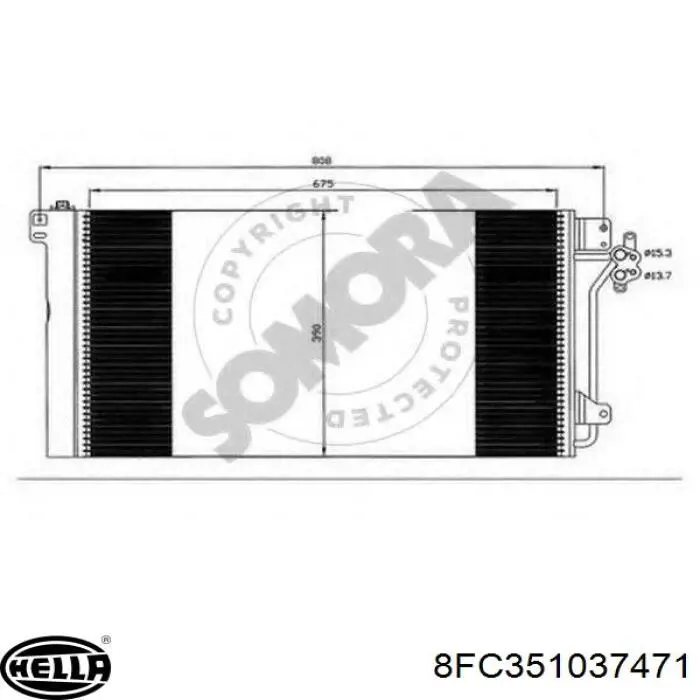 Condensador aire acondicionado XS4H8C342DB Ford